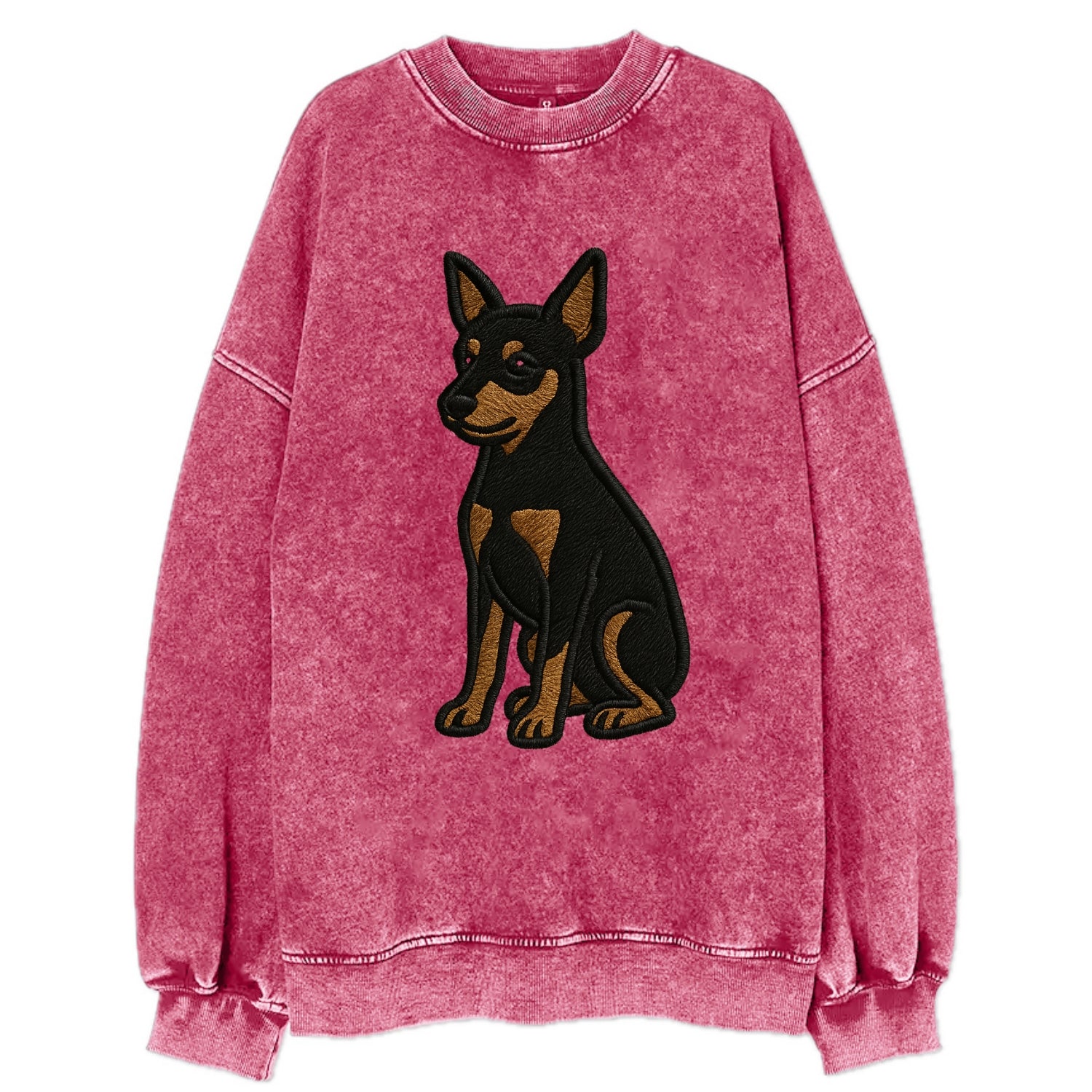 Miniature Pinscher - Black and tan sitti Vintage Sweatshirt - Pink