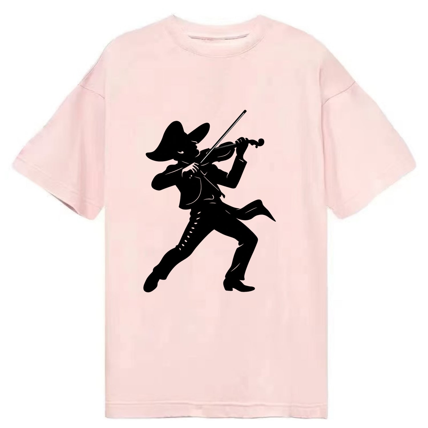 Mariachi violinist passionate performance - Classic T-shirt - Pink