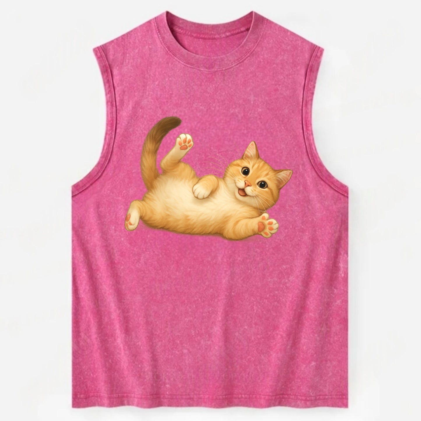 Therapy Cat  - Vintage Washed Tank - Pink
