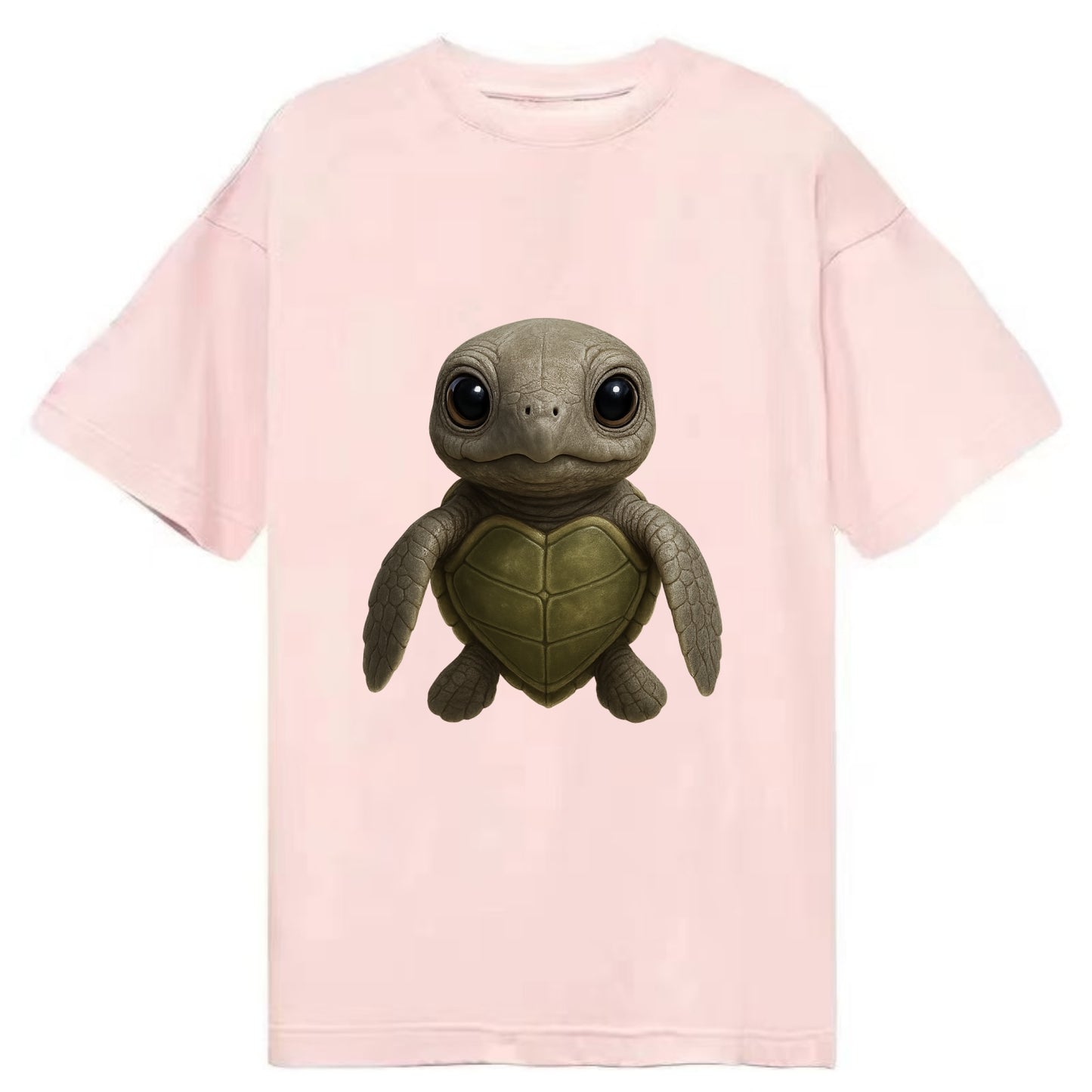 Baby Olive Ridley Turtle - olive green shell, heart-shaped carapace, bright eyes, - Classic T-shirt - Pink