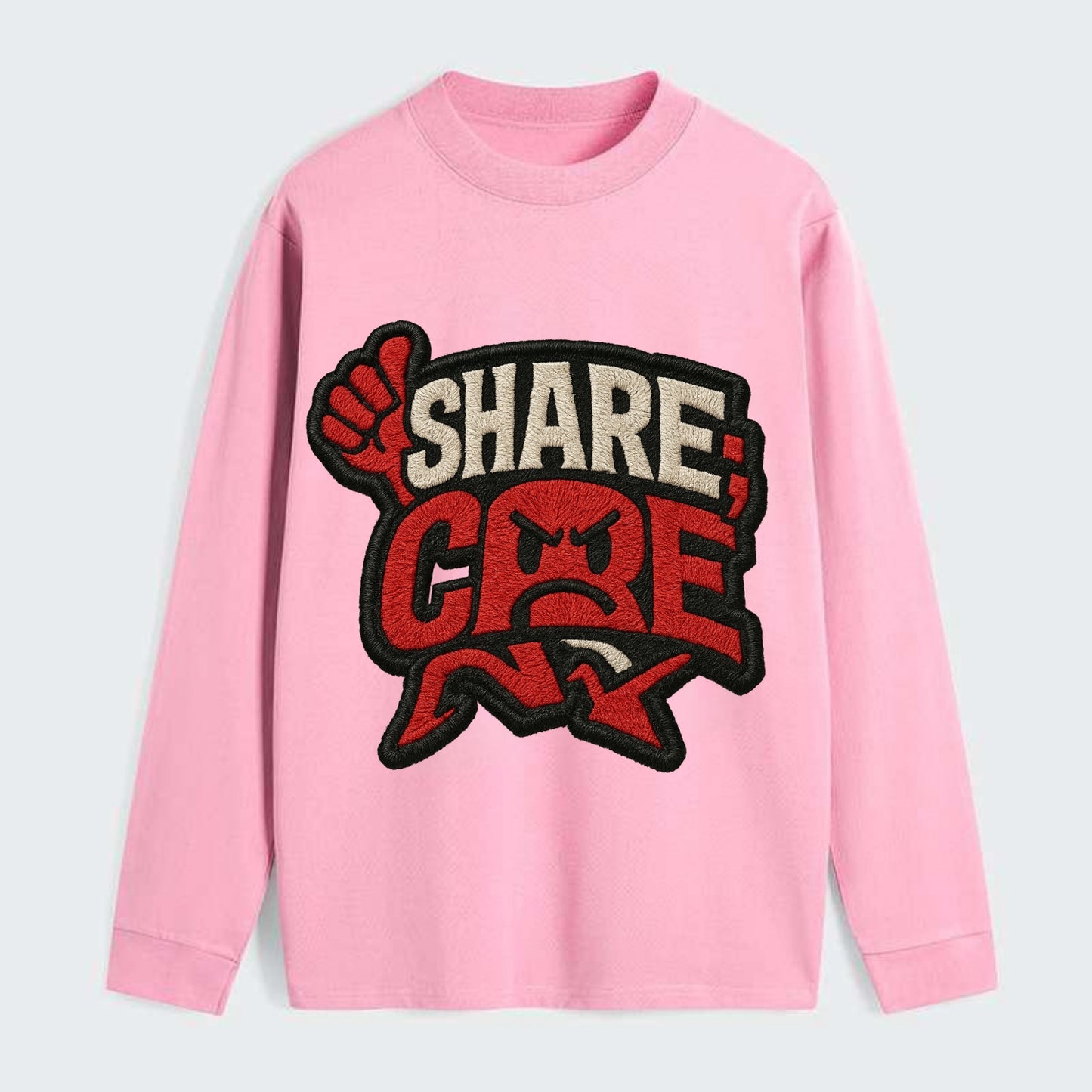 SHARE;CARE TOO MUCH Oversharer Green Hat - Classic Long Sleeve Shirt - Pink