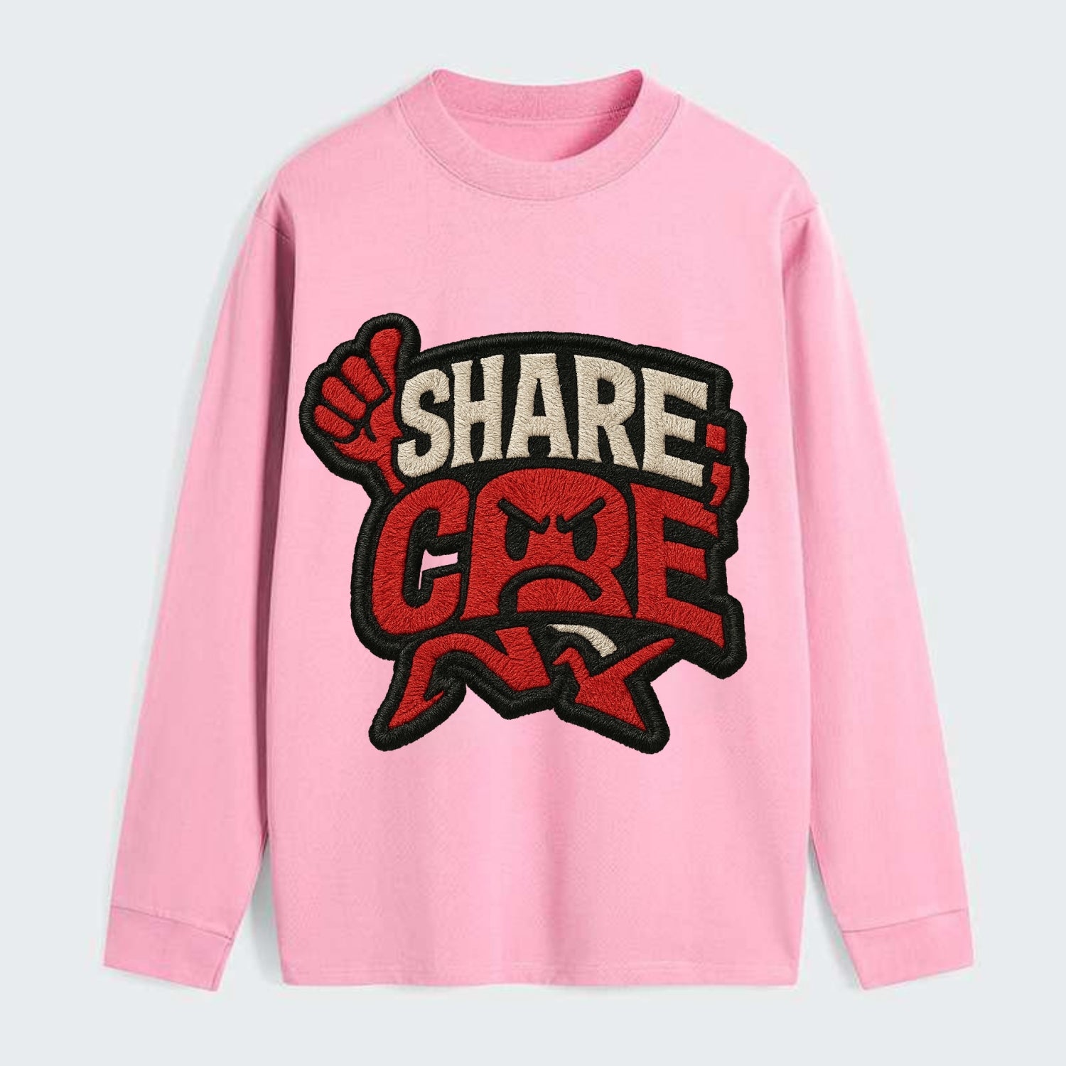 SHARE;CARE TOO MUCH Oversharer Green Hat - Classic Long Sleeve Shirt - Pink