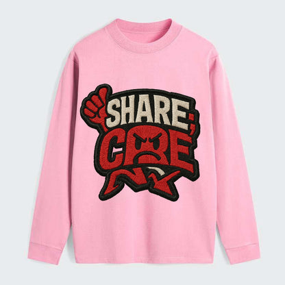 SHARE;CARE TOO MUCH Oversharer Green Hat - Classic Long Sleeve Shirt - Pink