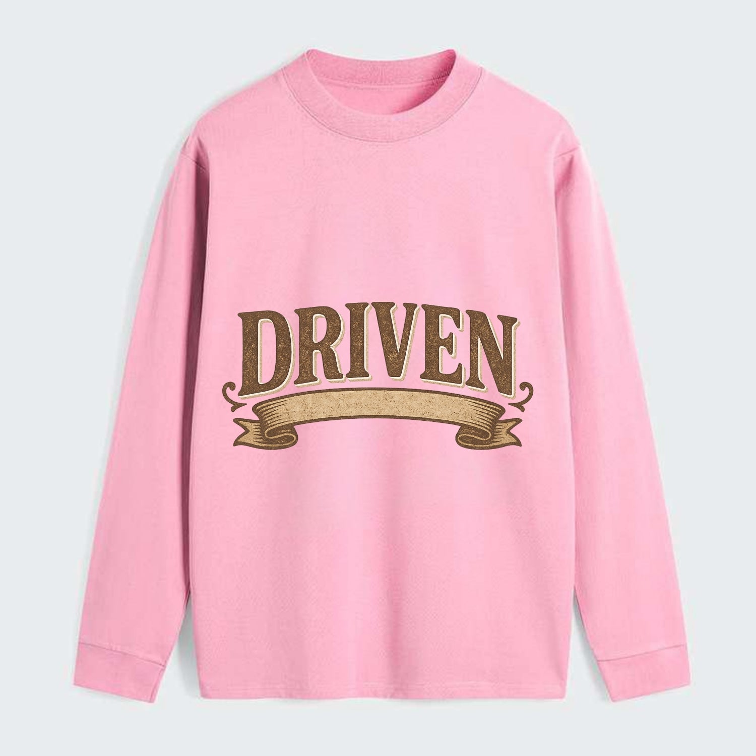 Bold typography design - "DRIVEN" - motivated, focused on goals - Classic Long Sleeve Shirt - Pink