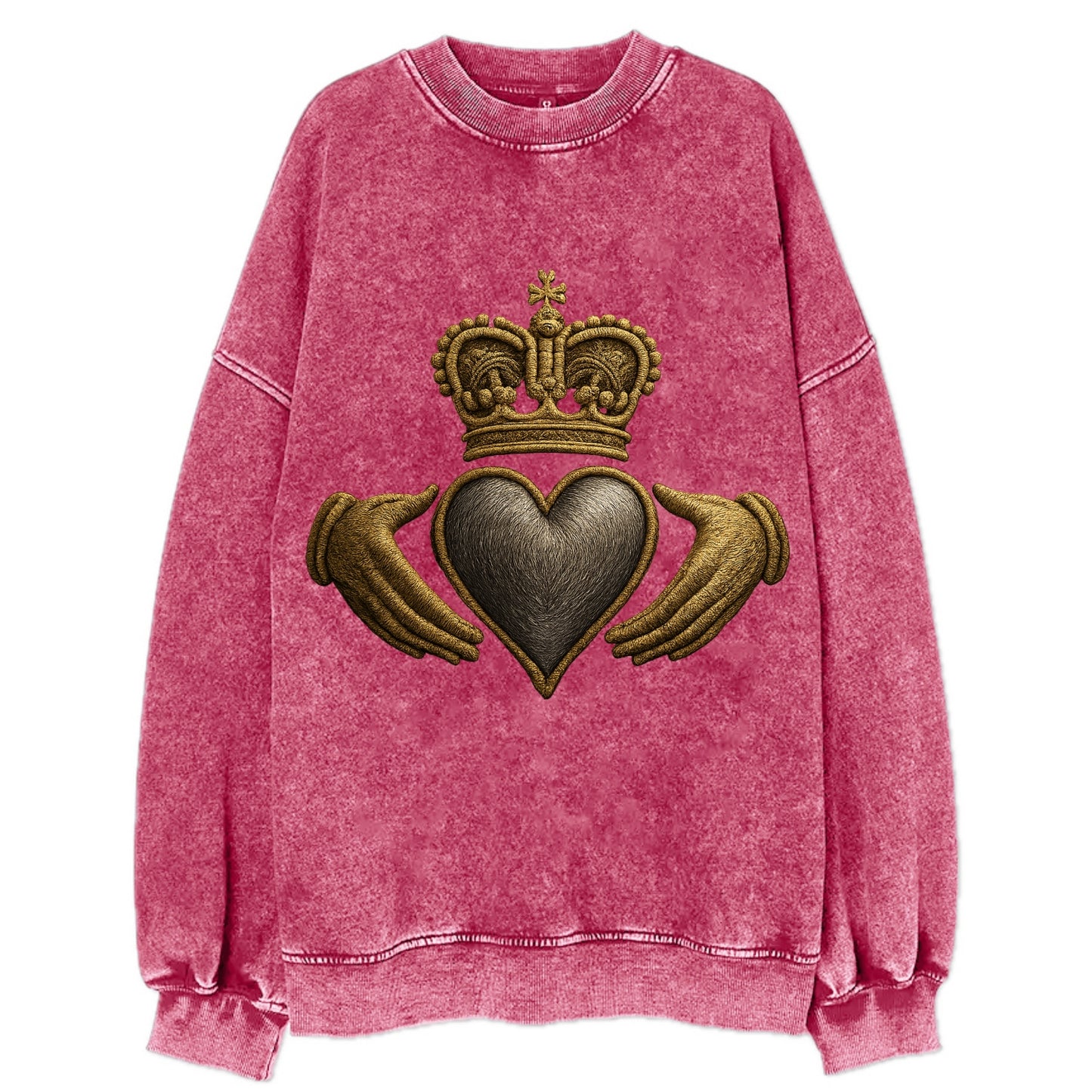Claddagh Symbol  - Vintage Sweatshirt - Pink