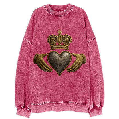 Claddagh Symbol  - Vintage Sweatshirt - Pink
