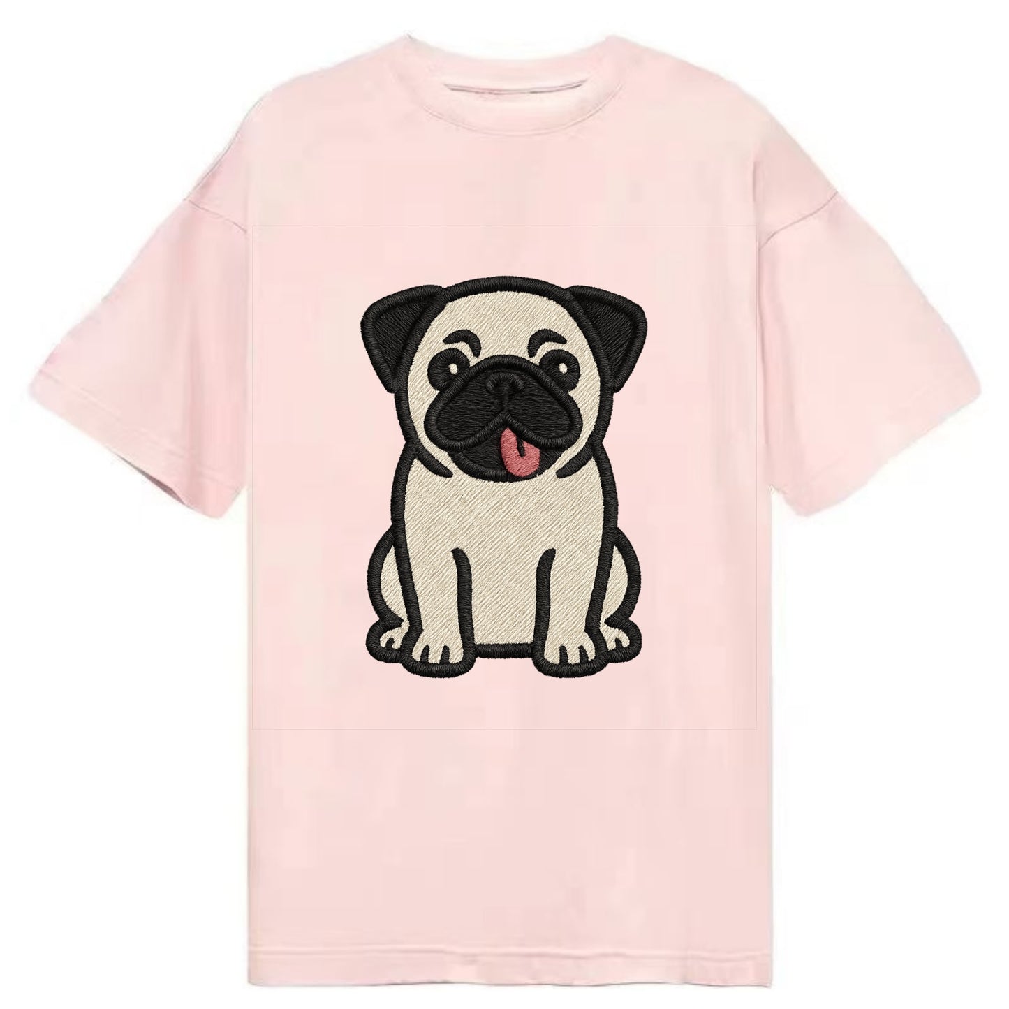 Pug - Tilted head with tongue out - Clas Classic T-shirt - Pink