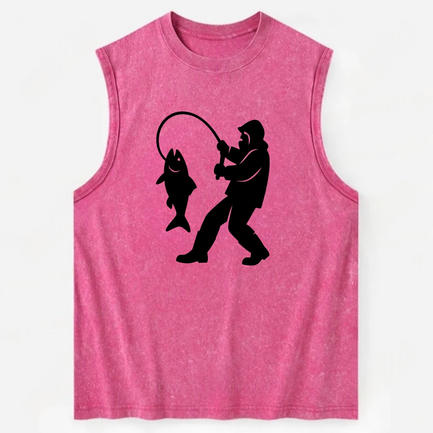 Alaskan fisherman hauling catch - Vintage Washed Tank - Pink