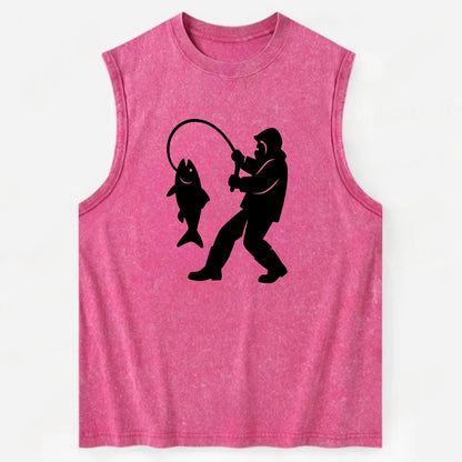 Alaskan fisherman hauling catch - Vintage Washed Tank - Pink