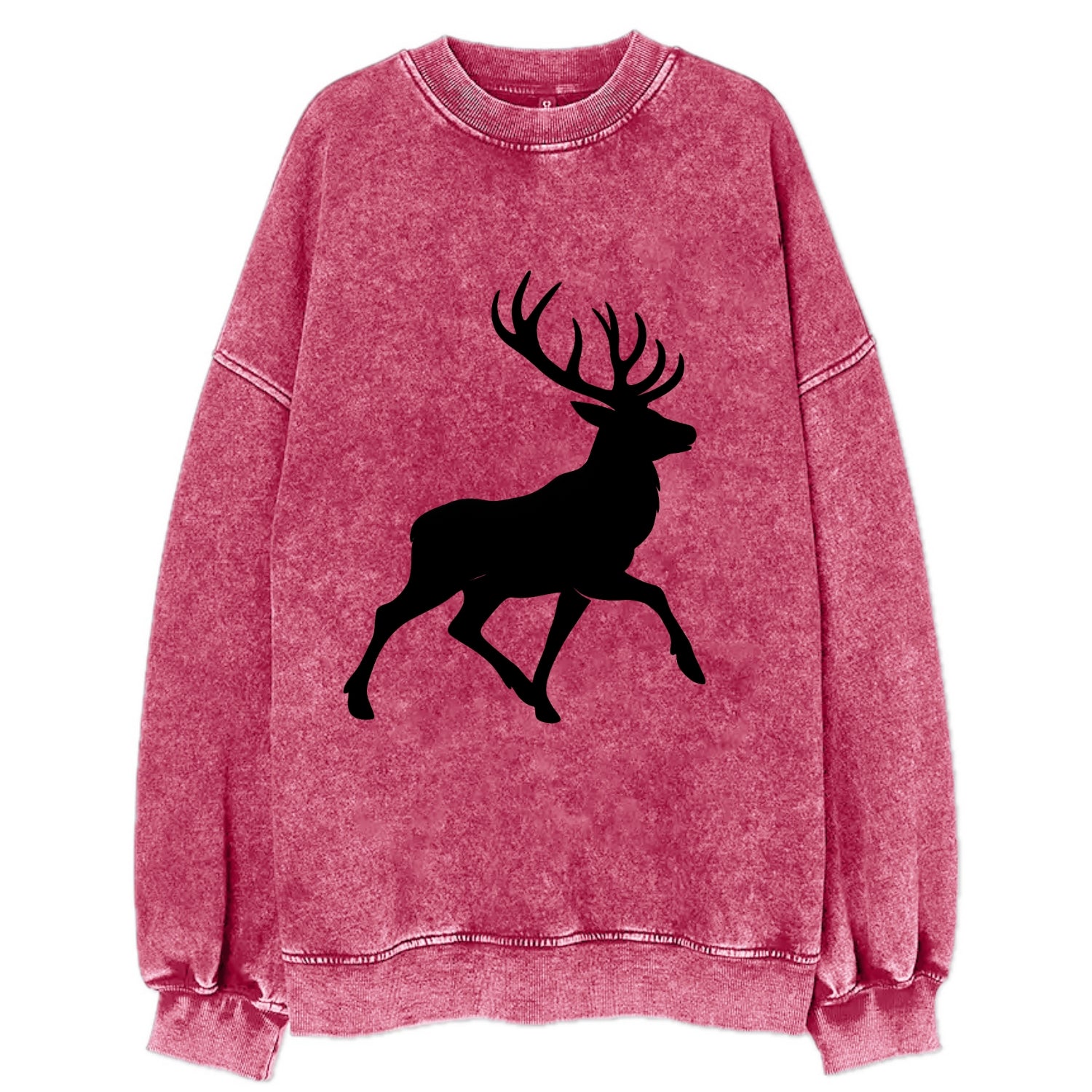 Deer with majestic antlers - Vintage Sweatshirt - Pink