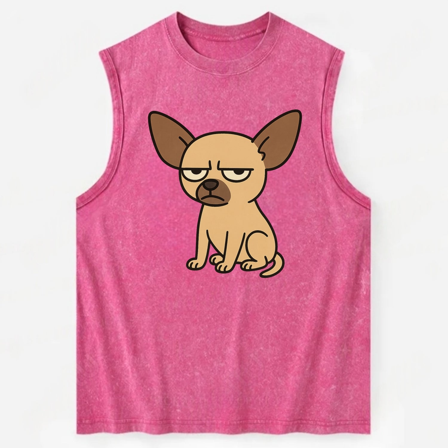 The Chihuahua Judging Silently - Vintage Washed Tank - Pink