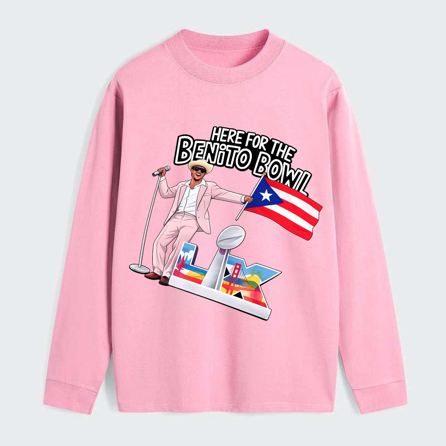 Here For The Bento Bowl - Classic Long Sleeve Shirt - Pink