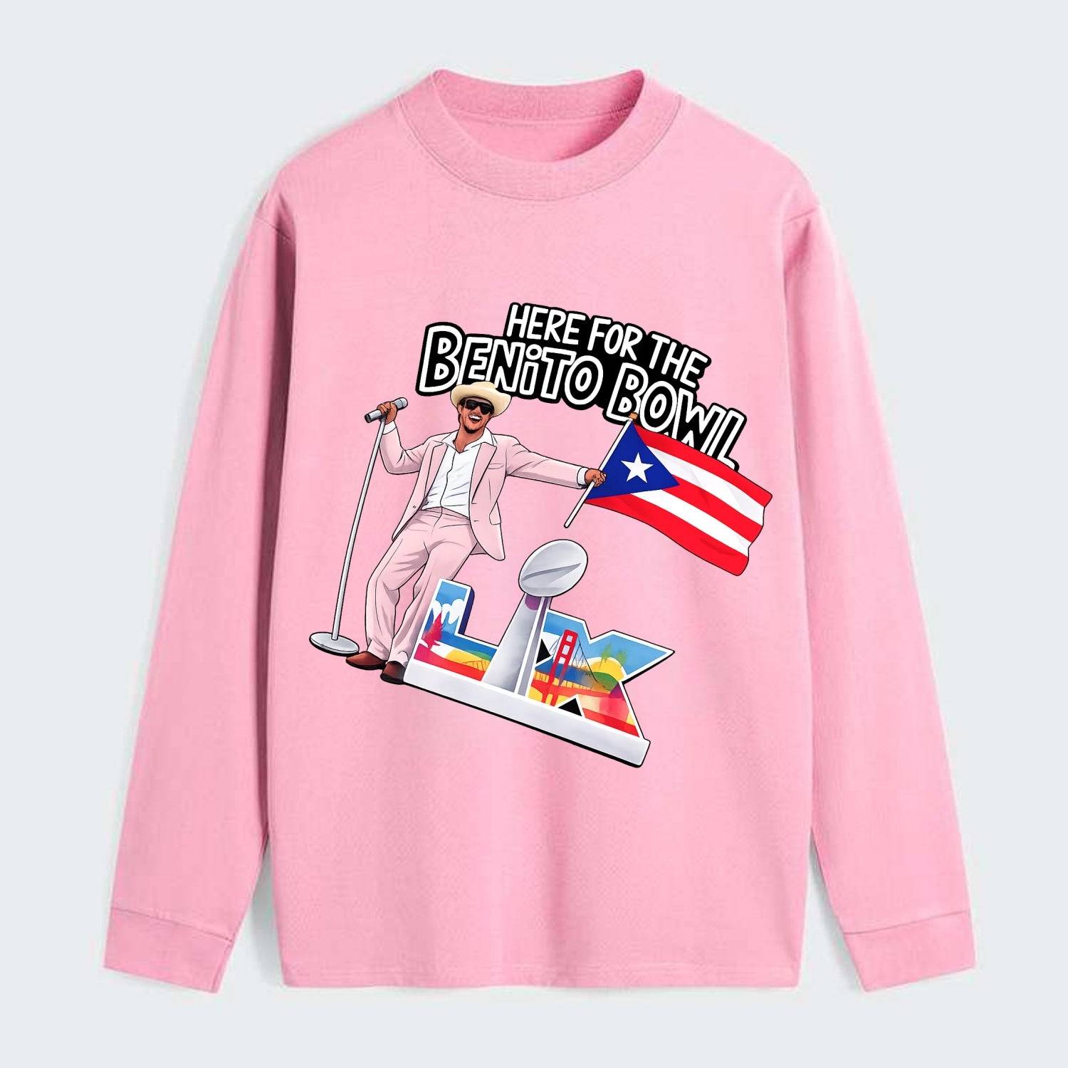 Here For The Bento Bowl - Classic Long Sleeve Shirt - Pink
