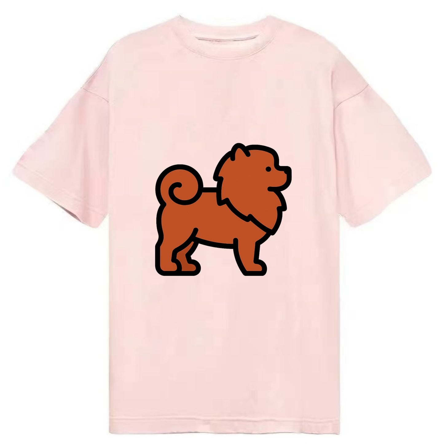 Chow Chow - Red fluffy flat side profile - Classic T-shirt - Pink
