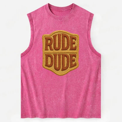 RUDE;DUDE ENERGY Surf Green Trucker - Vintage Washed Tank - Pink