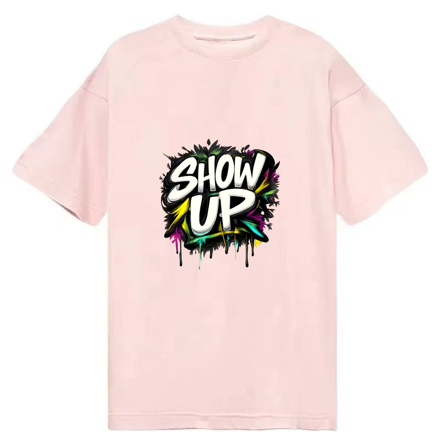 Bold typography design - "SHOW UP" - be present, arrive ready - Classic T-shirt - Pink