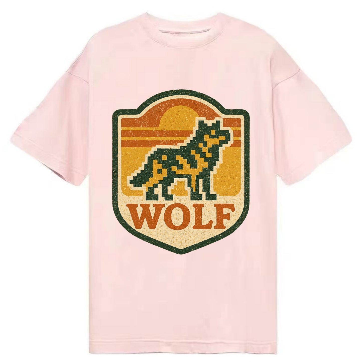 Digital Pixel Wolf  - Classic T-shirt - Pink