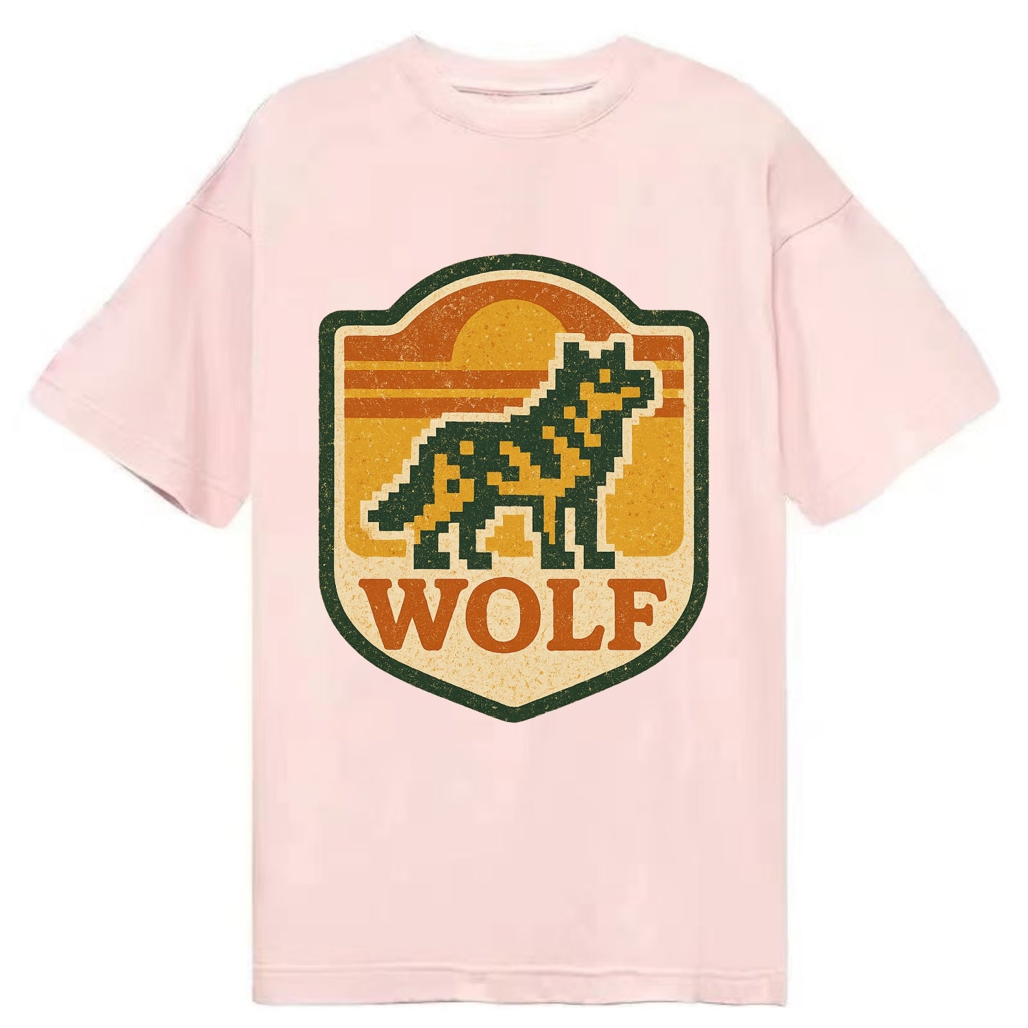 Digital Pixel Wolf  - Classic T-shirt - Pink