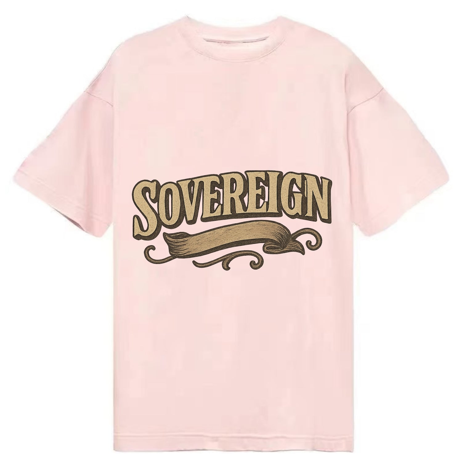 Bold typography design - "SOVEREIGN" - self-ruled, autonomous, in control - Classic T-shirt - Pink