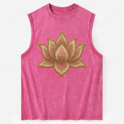 Lotus Flower - Vintage Washed Tank - Pink