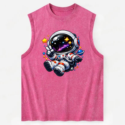 Space Explorer - Vintage Washed Tank - Pink