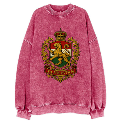 Tajikistan Heritage Badge  - Vintage Sweatshirt - Pink