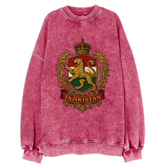 Tajikistan Heritage Badge  - Vintage Sweatshirt - Pink