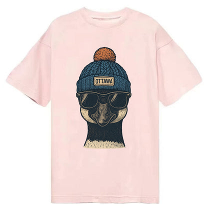 Ottawa Canadian Goose wearing Ottawa bea - Classic T-shirt - Pink