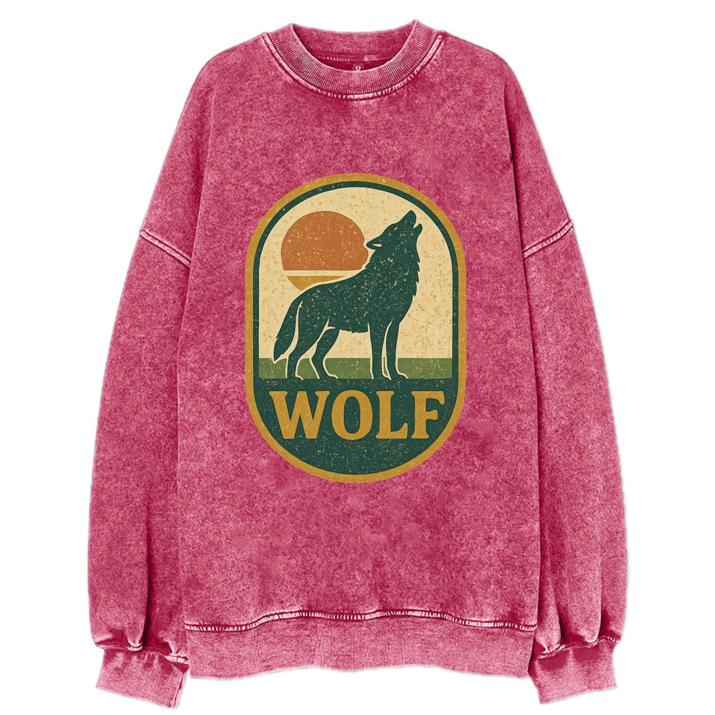Carbon Fiber Wolf  - Vintage Sweatshirt - Pink