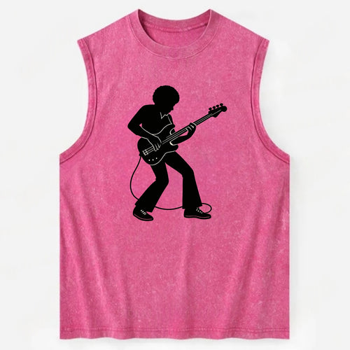 Bass guitarist slap technique - Vintage Washed Tank