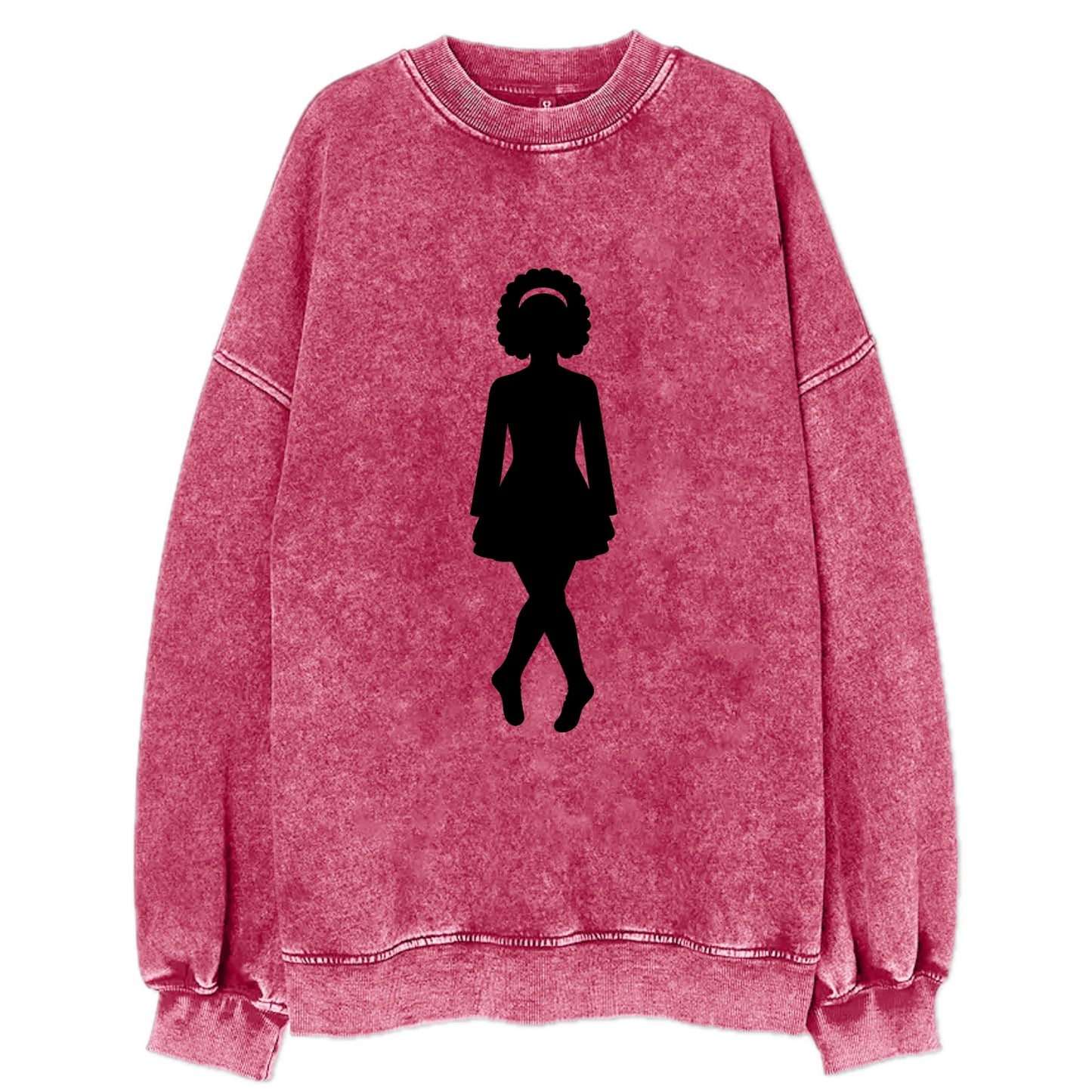 Irish step dancer traditional pose - Vintage Sweatshirt - Pink