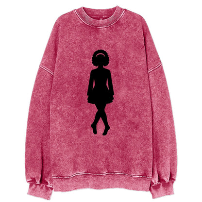 Irish step dancer traditional pose - Vintage Sweatshirt - Pink