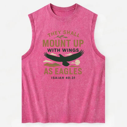Isaiah 40:31 Eagle - Vintage Washed Tank - Pink