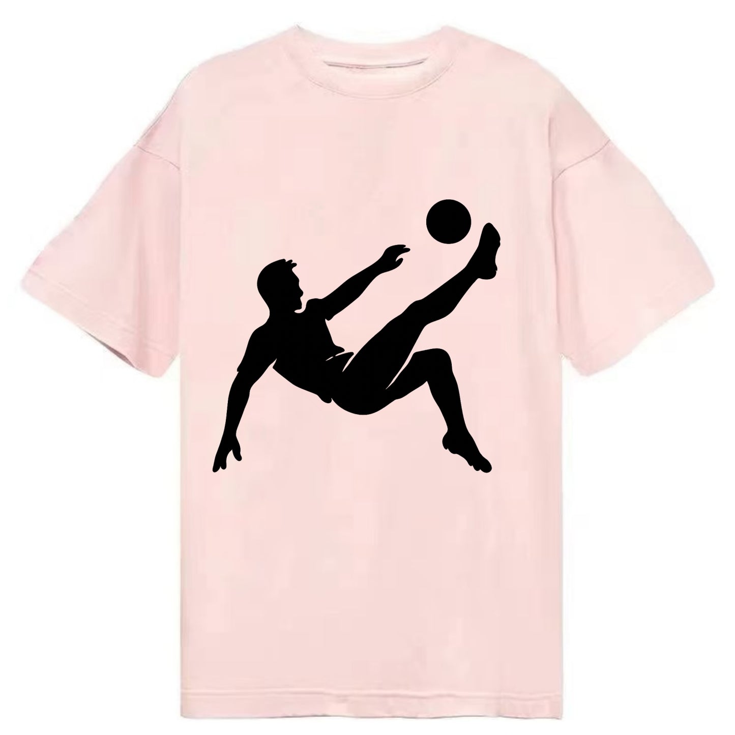 Soccer player kicking ball mid-air - Classic T-shirt - Pink
