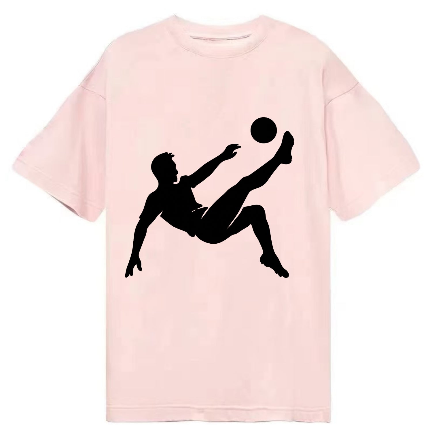 Soccer player kicking ball mid-air - Classic T-shirt - Pink