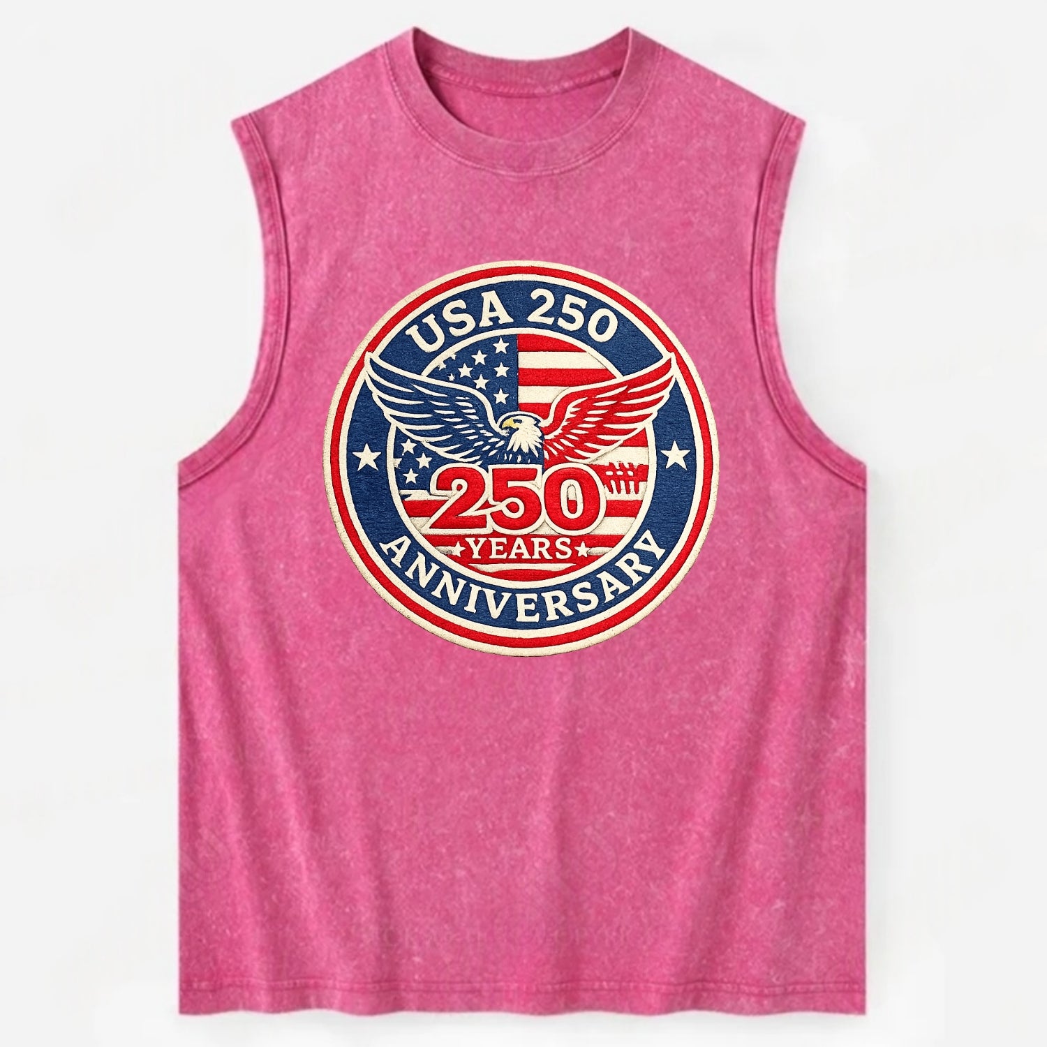 Usa 250th Anniversary Eagle - Vintage Washed Tank - Pink