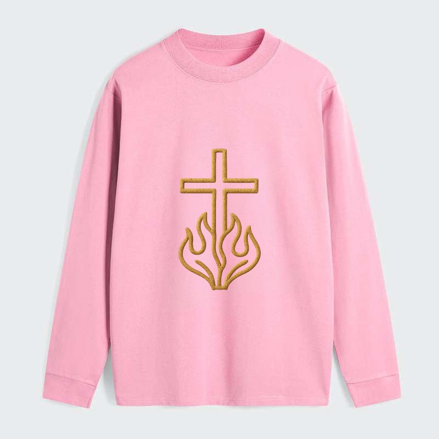 Burning Bush Cross  - Classic Long Sleeve Shirt - Pink