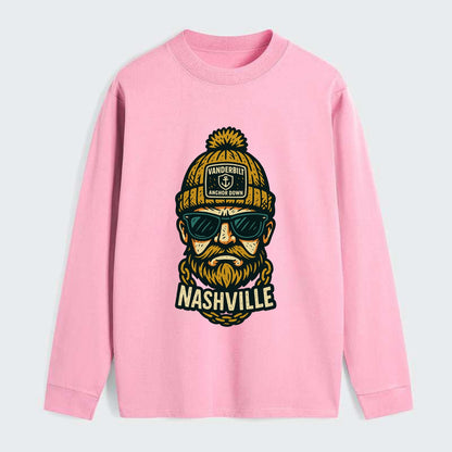Nashville Commodore wearing Vanderbilt beanie with anchor patch - Classic Long Sleeve Shirt - Pink