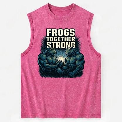 Frogs Together Strong 4 - Vintage Washed Tank - Pink