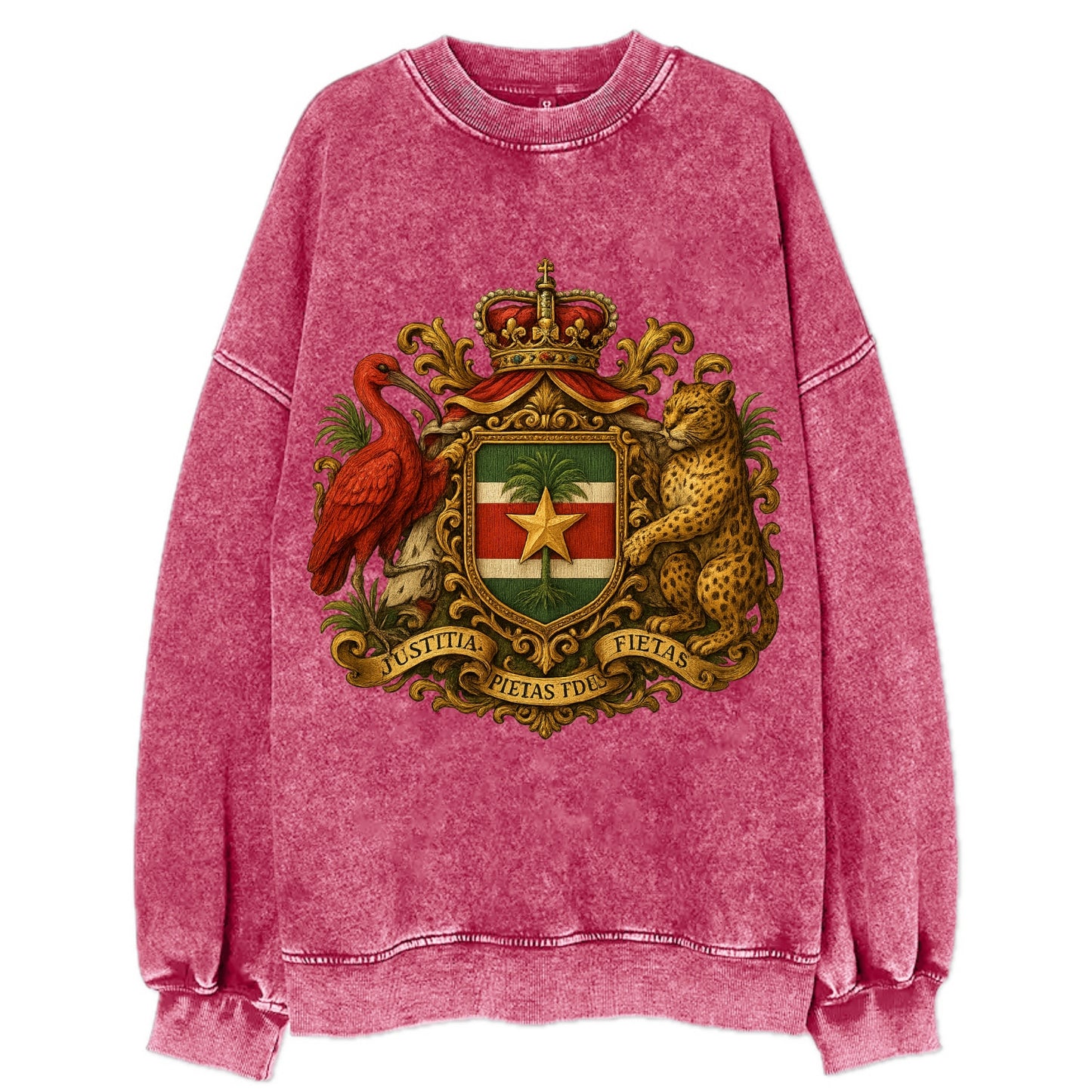 Suriname Star Emblem  - Vintage Sweatshirt - Pink