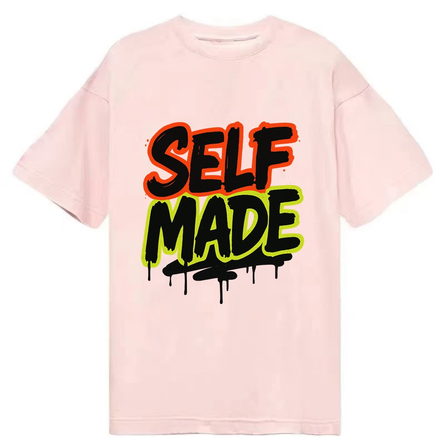 Bold typography design - "SELF MADE" - built from nothing, earned success - Classic T-shirt - Pink