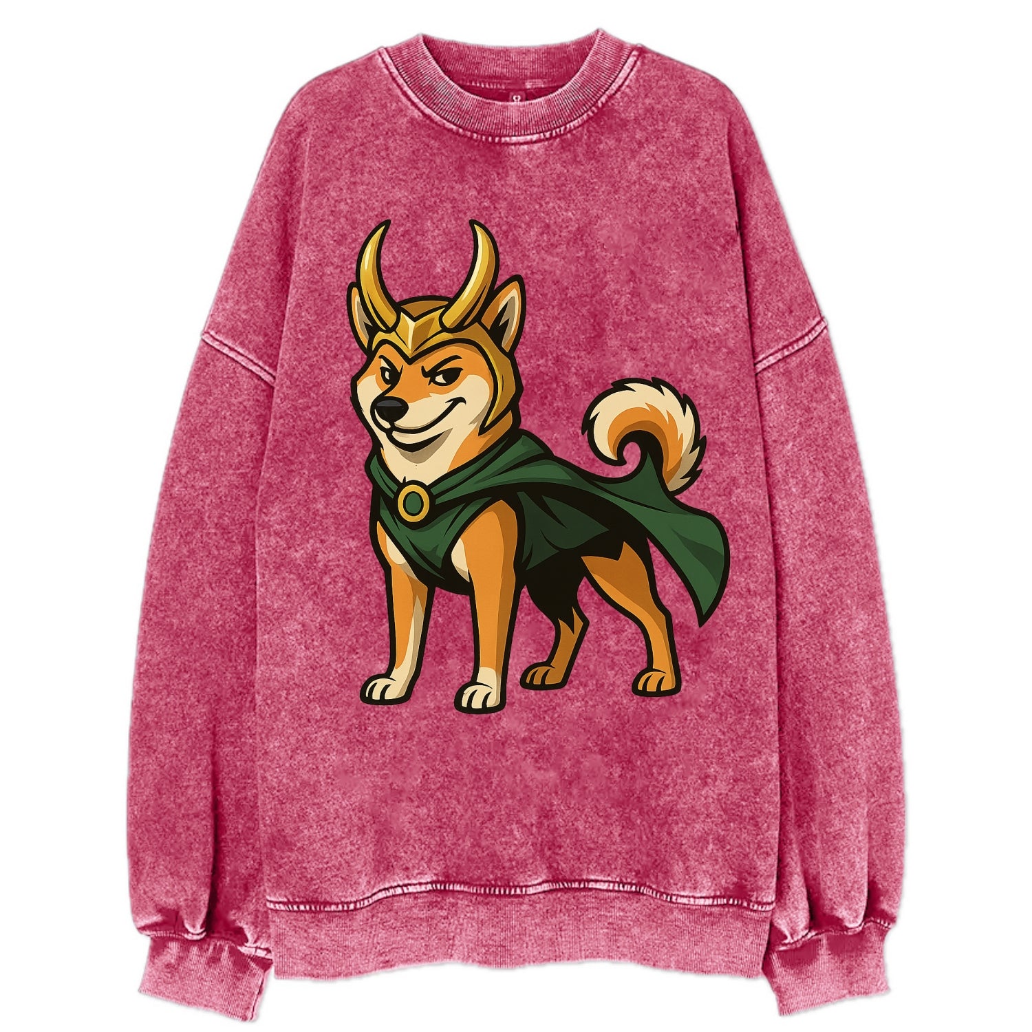 Shiba Inu Loki  - Vintage Sweatshirt - Pink