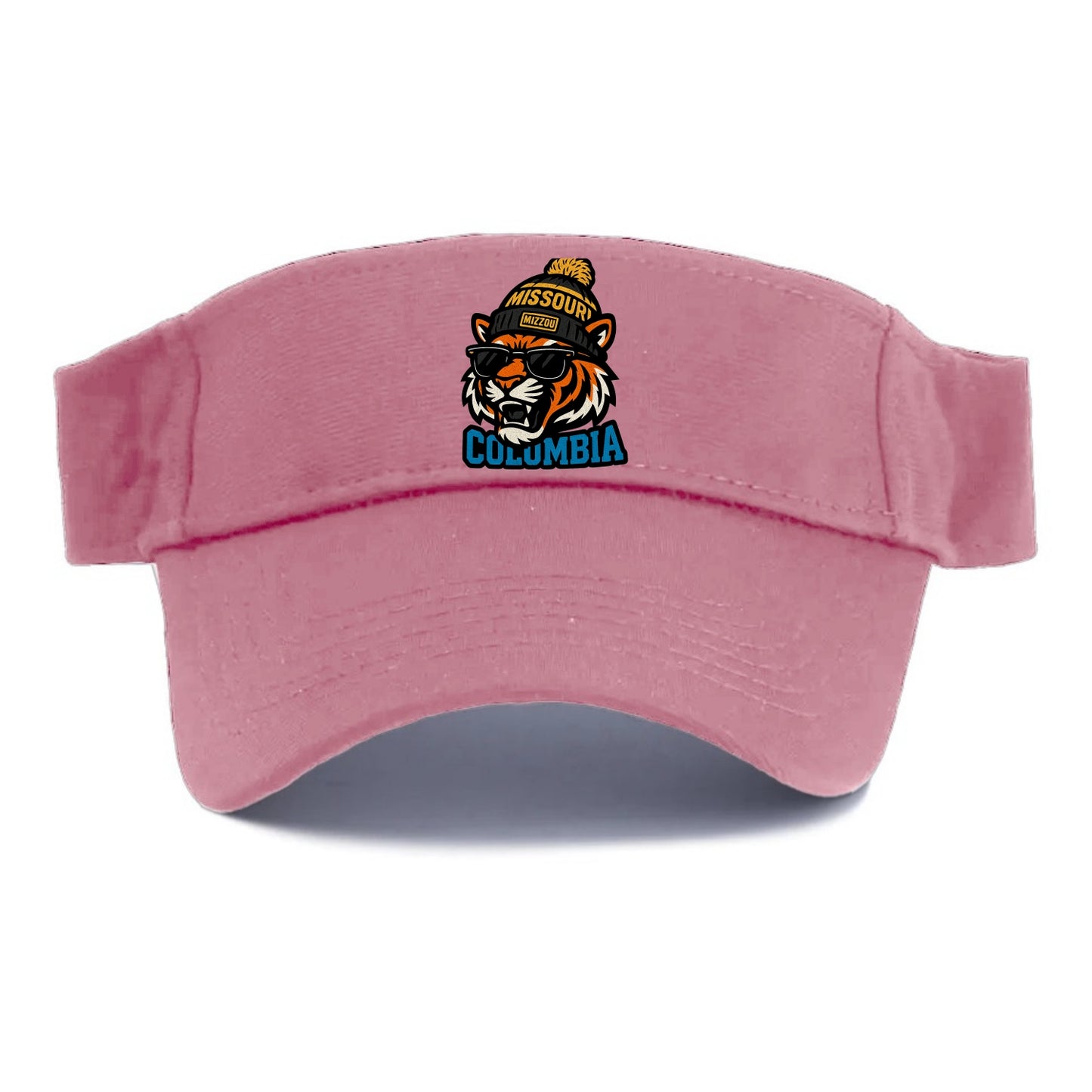 Columbia Tiger wearing Missouri beanie with Mizzou patch - Visor - Pink