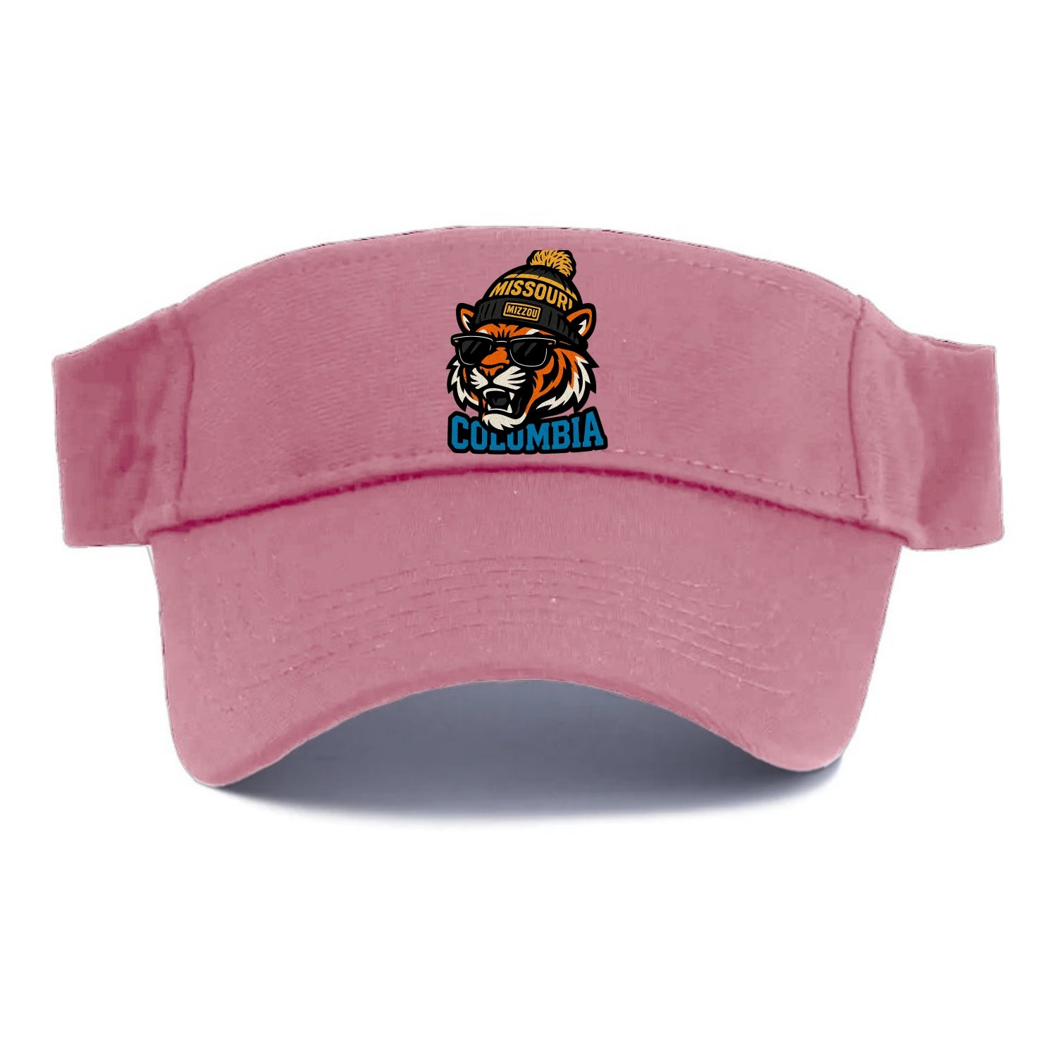 Columbia Tiger wearing Missouri beanie with Mizzou patch - Visor - Pink
