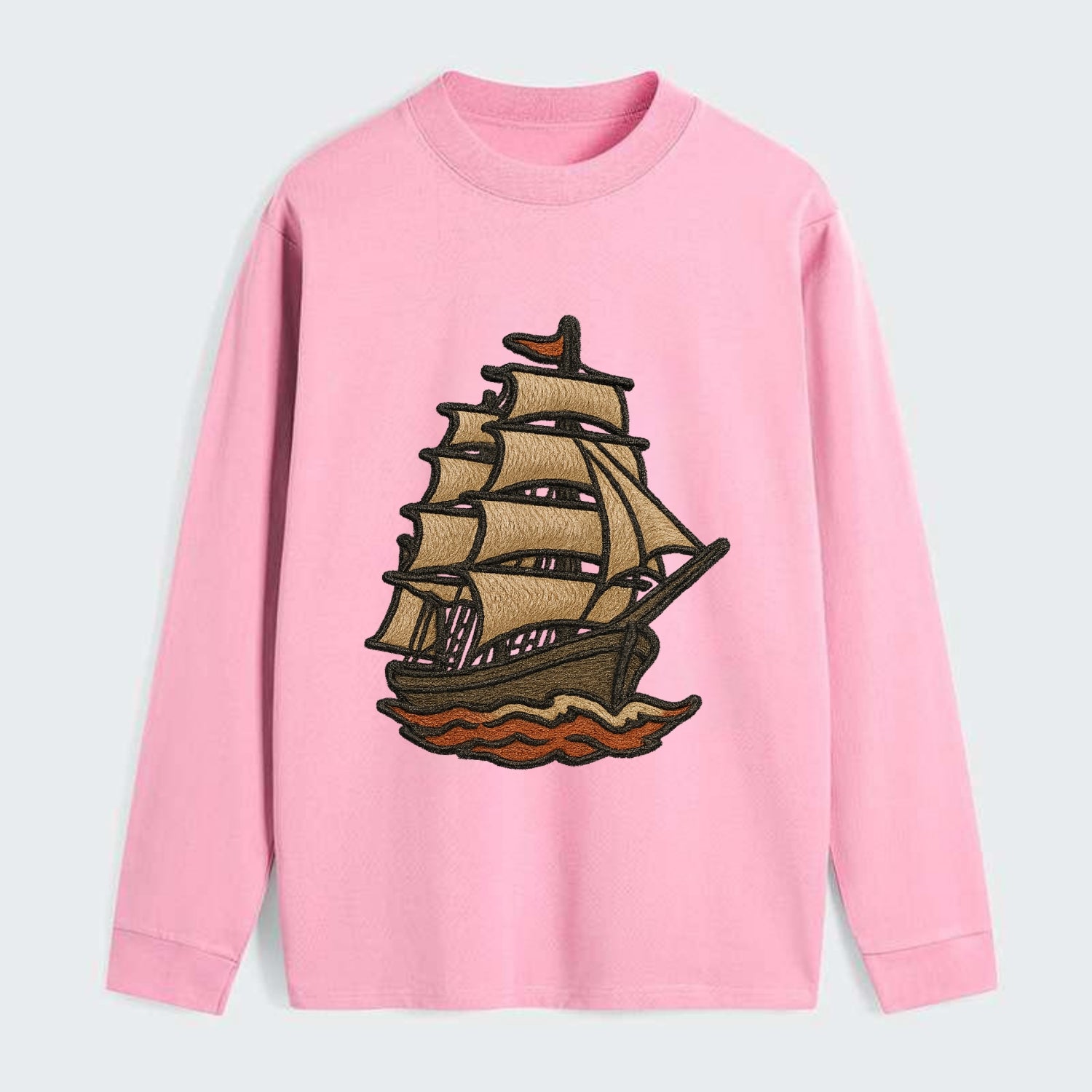 Sailing Ship  - Classic Long Sleeve Shirt - Pink