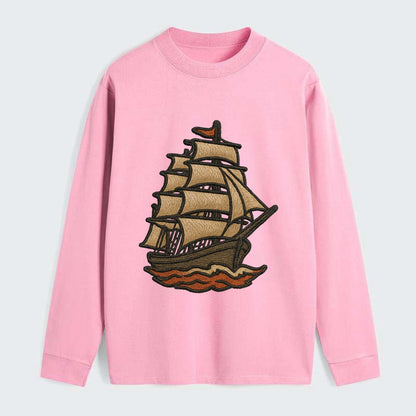 Sailing Ship  - Classic Long Sleeve Shirt - Pink