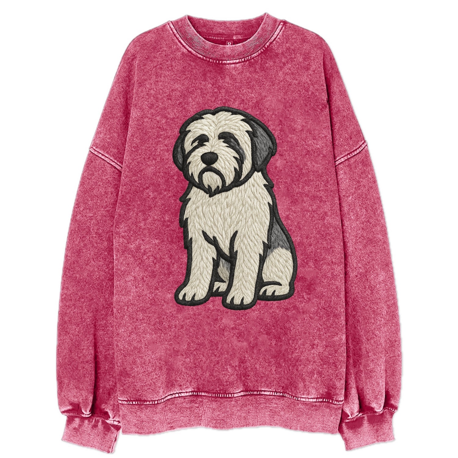 Polish Lowland Sheepdog - White and gray - Vintage Sweatshirt - Pink