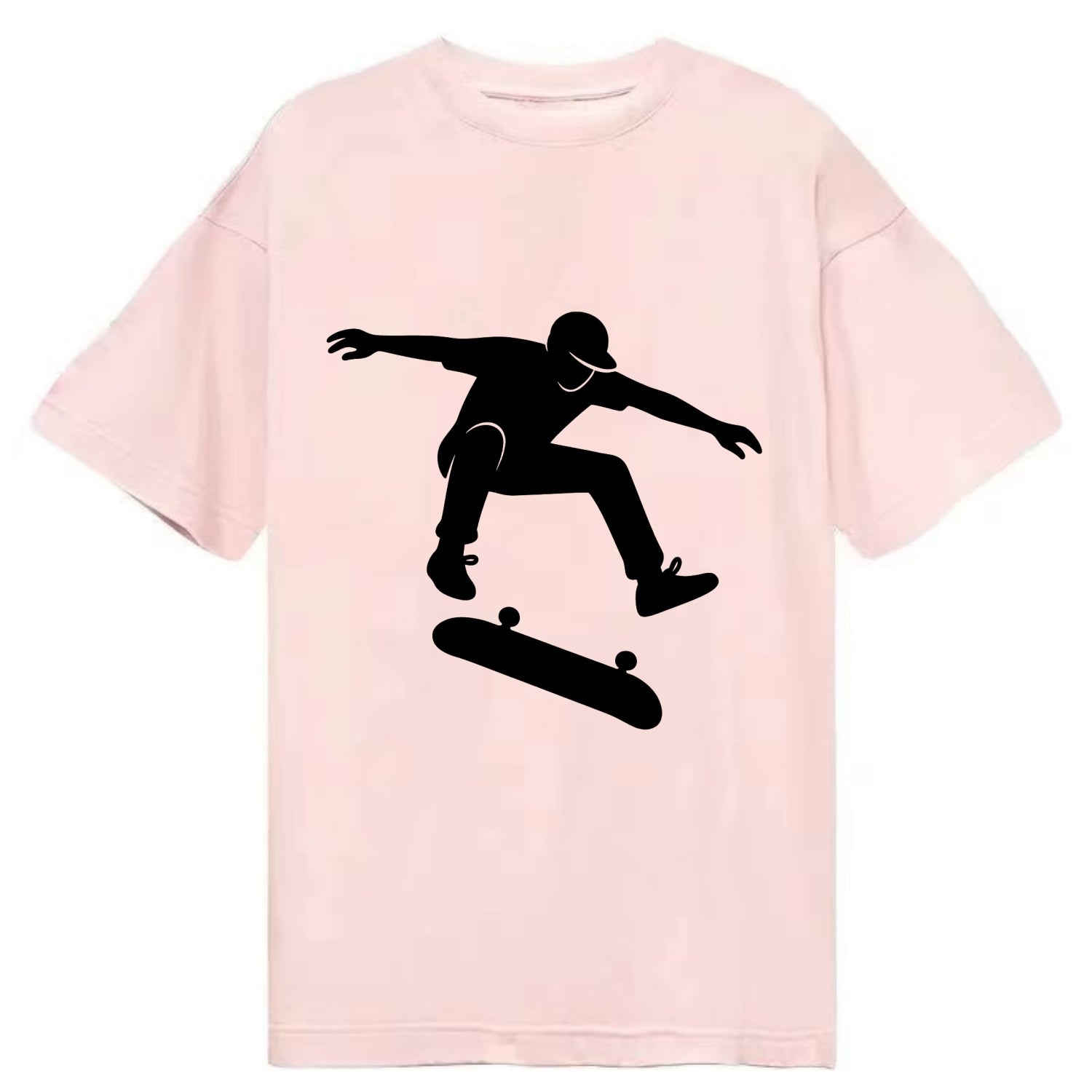 Skateboarder doing kickflip trick - Classic T-shirt - Pink