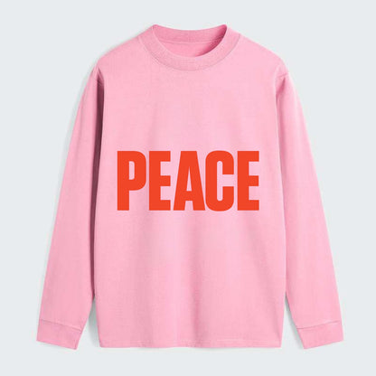 Bold typography design - "PEACE" - inner calm, tranquility, serenity - Classic Long Sleeve Shirt - Pink