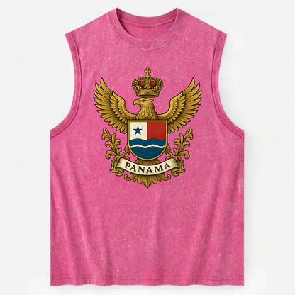 Panama Heritage Badge  - Vintage Washed Tank - Pink